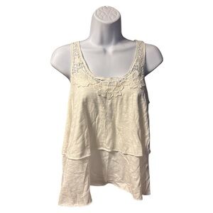Elegant Cream Lace Trim Women's Top